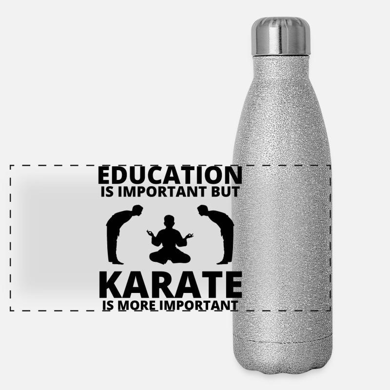 Karate, Karate-Fan, Karate-Kurse Panorama Glitzer Isolierflasche 500 ml