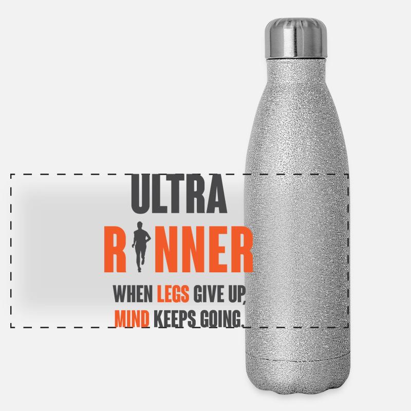 Ultra Runner. When Legs Give Up, Mind Keeps Going. Panoramic Glitter Thermal Bottle 500 ml
