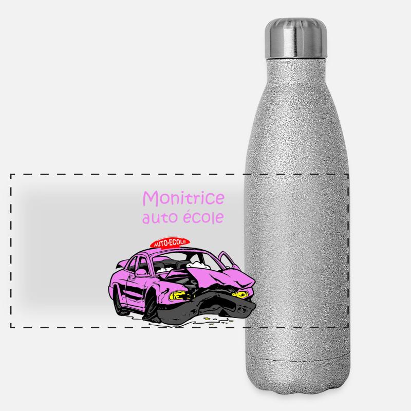 Monitrice auto-école Gourde isotherme panoramique pailletée 500 ml