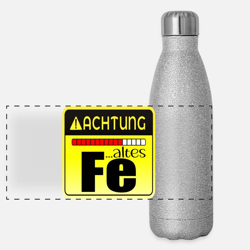 Geburtstagsgeschenk - Eisen Chemische Elemente Panorama Glitzer Isolierflasche 500 ml