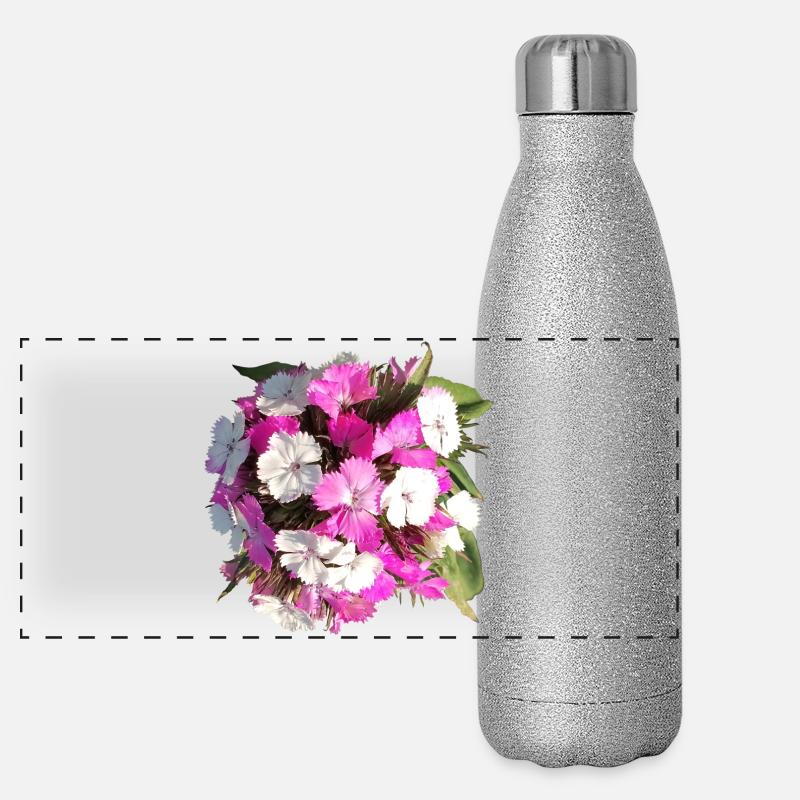 Bouquet d’œillets Gourde isotherme panoramique pailletée 500 ml