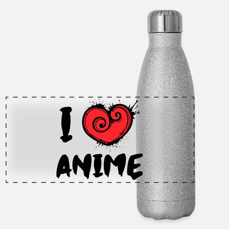 J’aime l’anime Déclaration Heart Manga Animation Gourde isotherme panoramique pailletée 500 ml