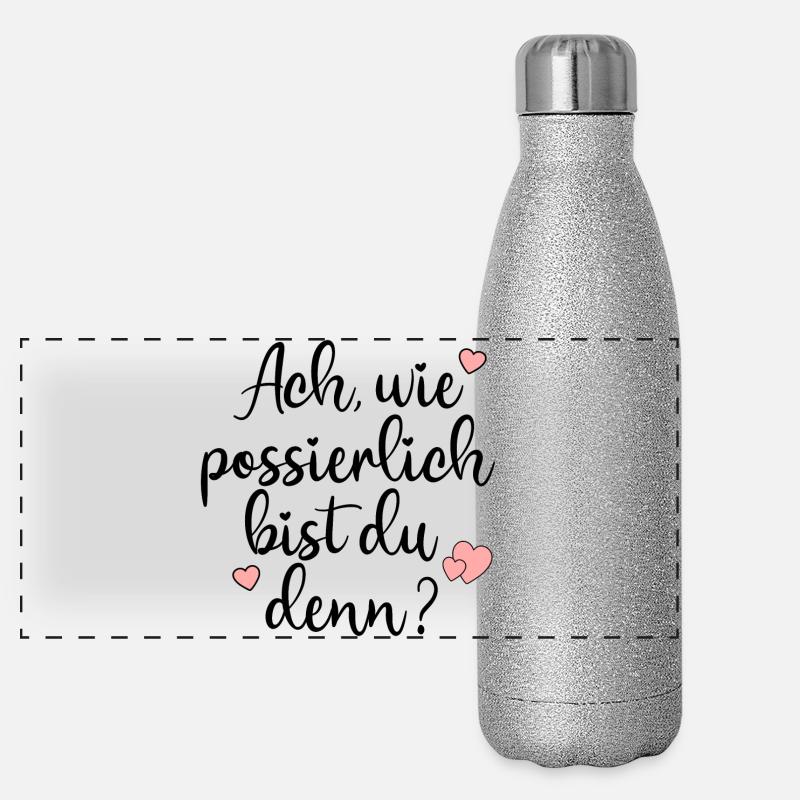 POSSIERLICH - KOMPLIMENTE VERTEILEN SPRÜCHE Panorama Glitzer Isolierflasche 500 ml