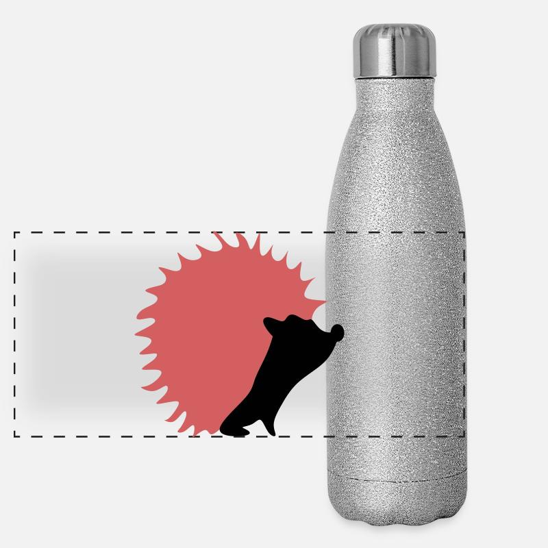 Herbst Igel Panorama Glitzer Isolierflasche 500 ml