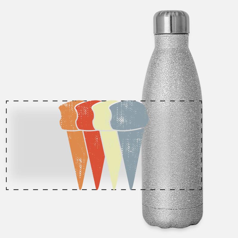 Cornets de crème glacée vintage Gourde isotherme panoramique pailletée 500 ml