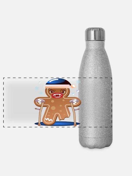 WEIHNACHTEN GUTE BESSERUNG - Panorama Glitzer Isolierflasche 500 ml - Silber Glitzer