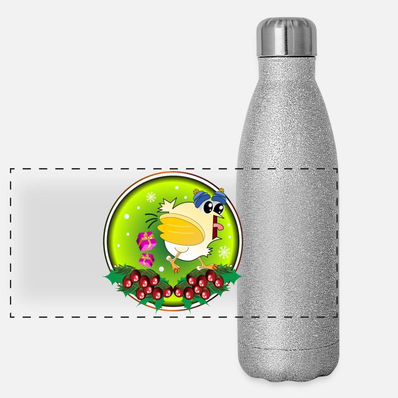 POULETS DE NOËL Gourde isotherme panoramique pailletée 500 ml