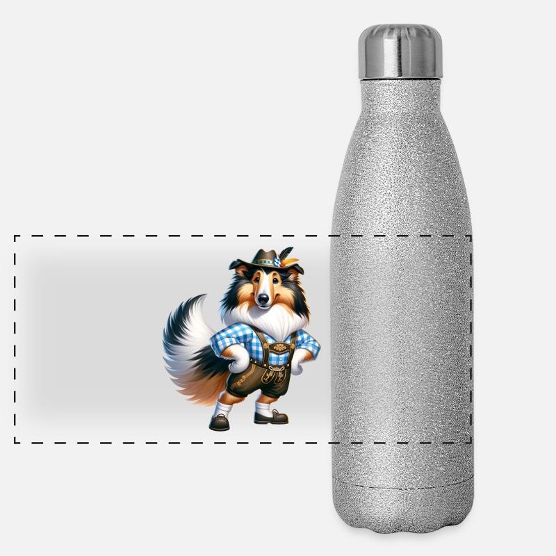 Collie Hund Bayern Gourde isotherme panoramique pailletée 500 ml