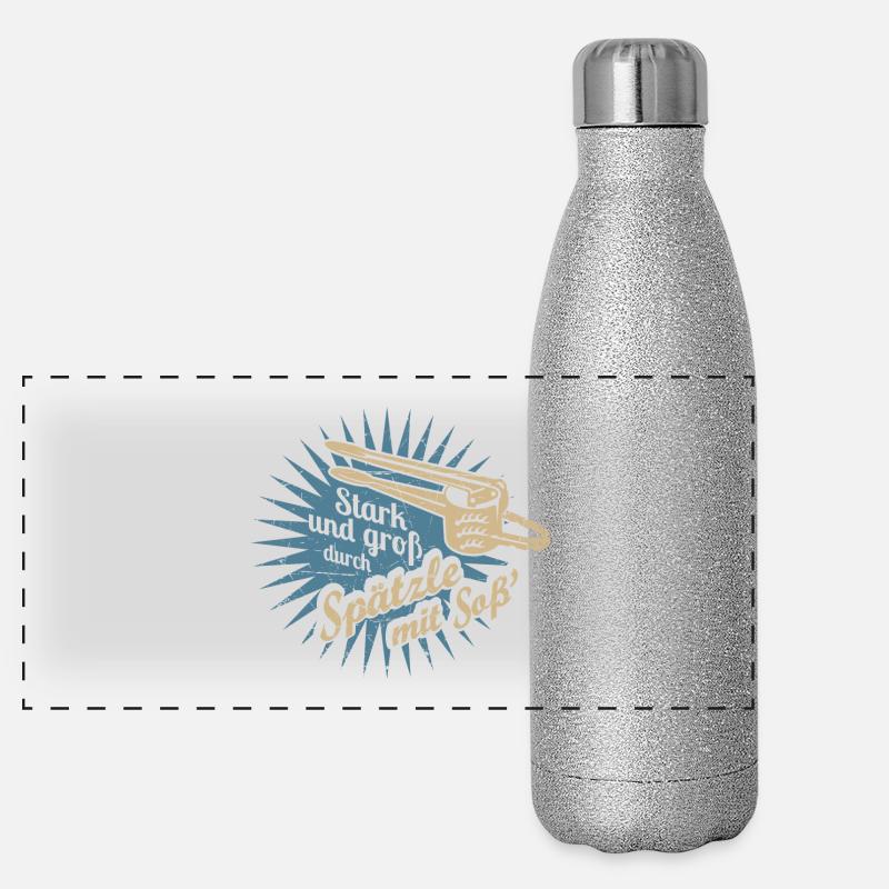 Spätzle mit Soß' Panorama Glitzer Isolierflasche 500 ml