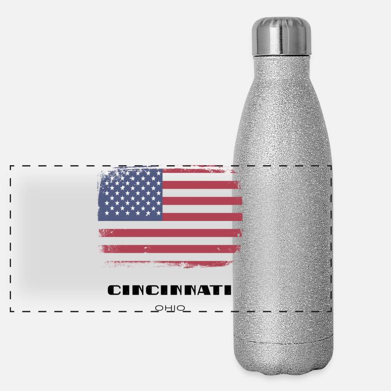 Cincinnati, Ohio, USA Panorama Glitzer Isolierflasche 500 ml