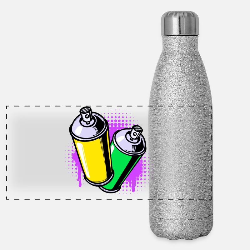 Graffiti Sprayer Kunst Strassenkunst Spraydose Panorama Glitzer Isolierflasche 500 ml