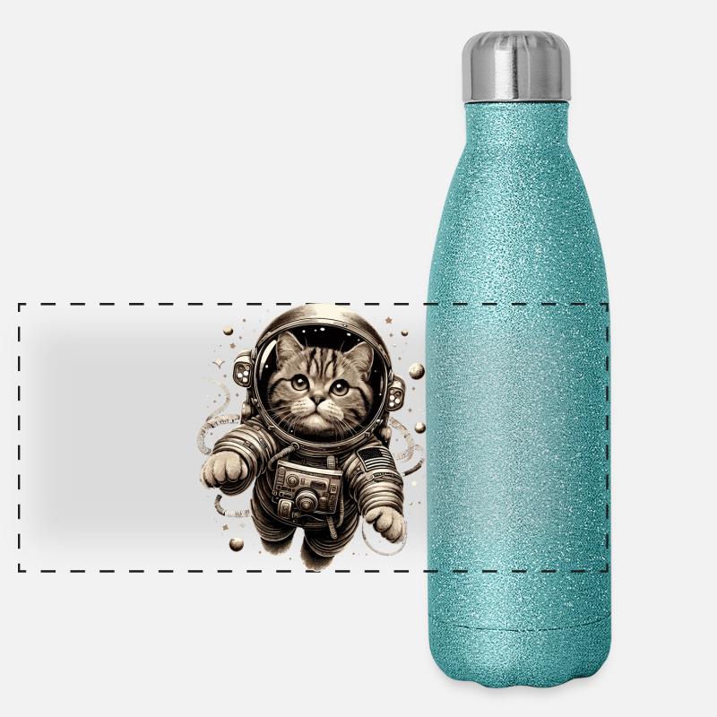 Astronaut BKH Tabby Gift Panoramic Glitter Thermal Bottle 500 ml
