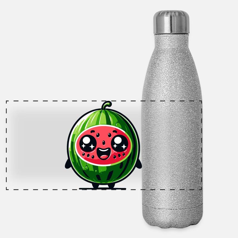Wassermelonen-Laune: Die saftige Freude Panorama Glitzer Isolierflasche 500 ml