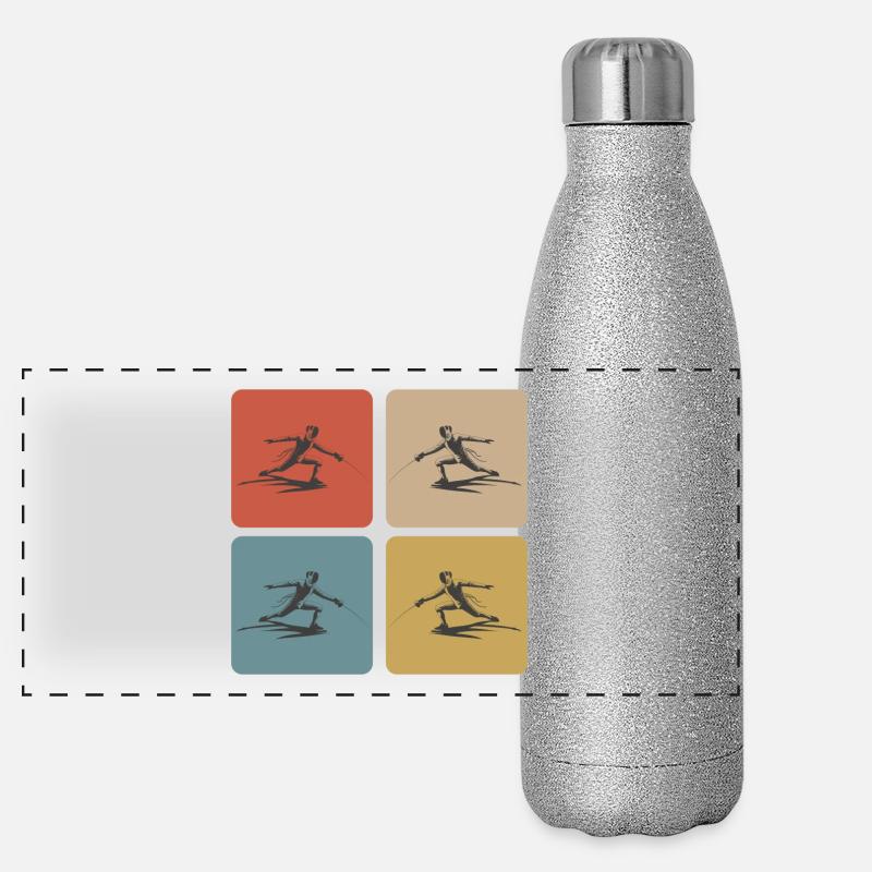 Fechten Panorama Glitzer Isolierflasche 500 ml