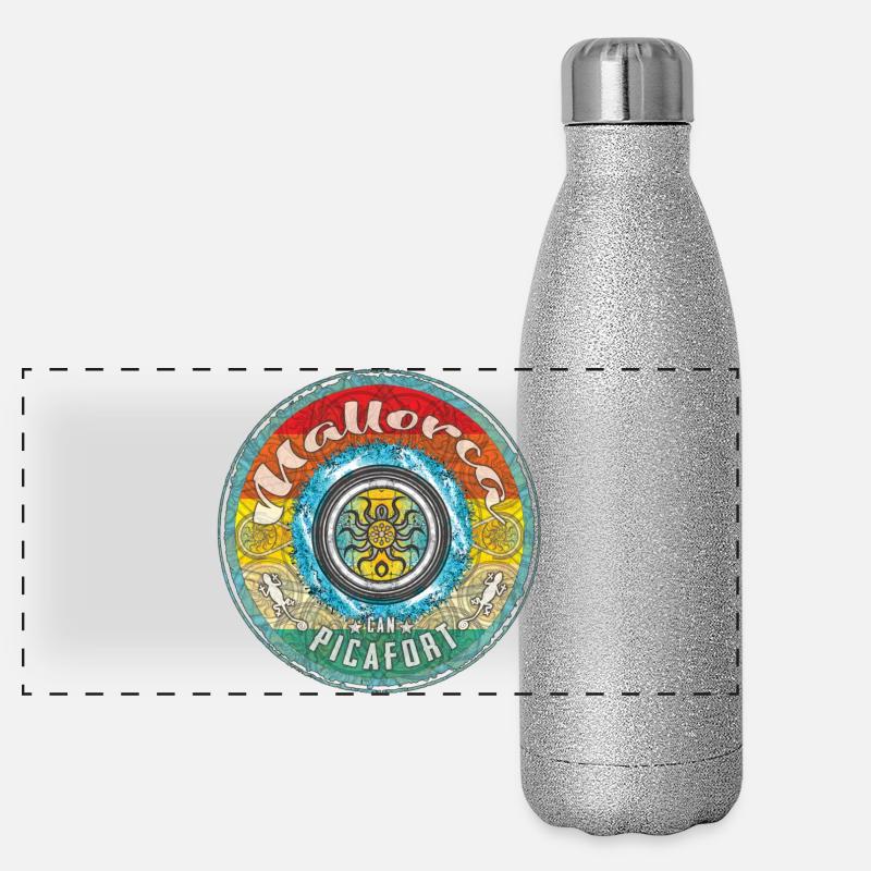Mallorca Balearen can picafort Panorama Glitzer Isolierflasche 500 ml