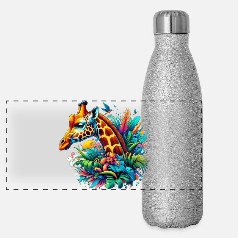 Giraffe Panorama Glitzer Isolierflasche 500 ml