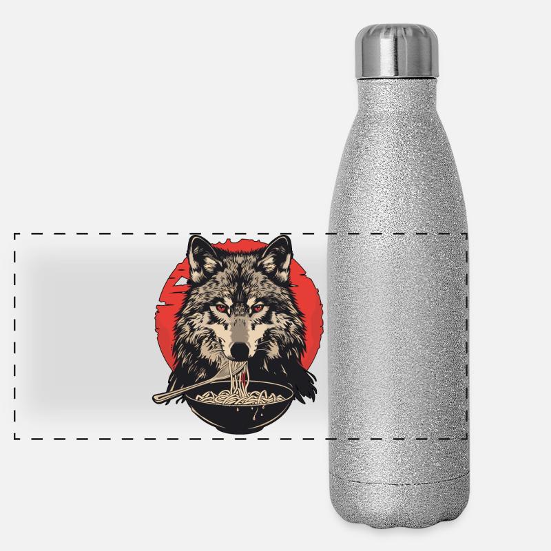 Nouilles ramen loup loup Gourde isotherme panoramique pailletée 500 ml