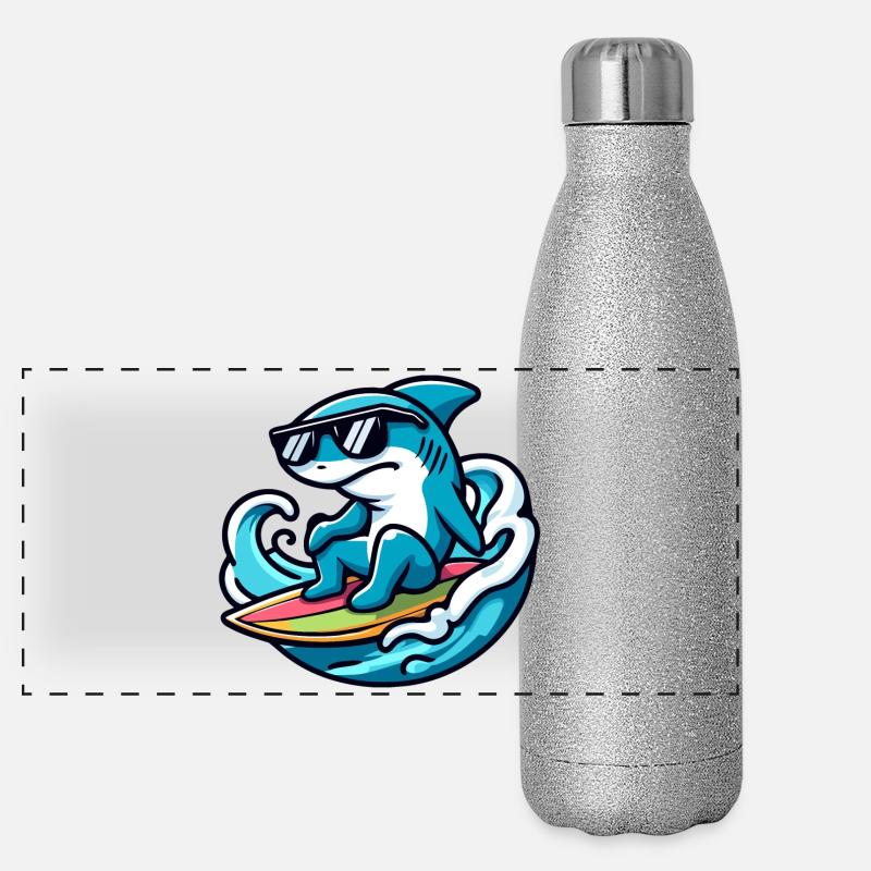 Shark Wave Rider : la sensation du surf Gourde isotherme panoramique pailletée 500 ml