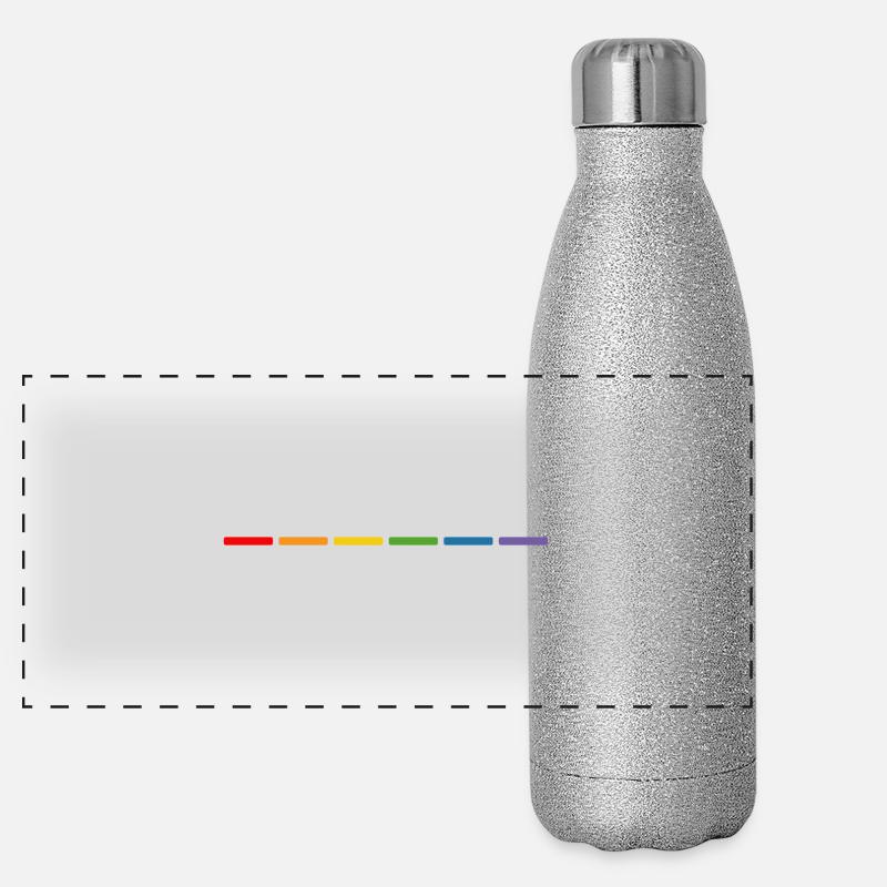LGBT CSD T Shirt Regenbogen - Panorama Glitzer Isolierflasche 500 ml - Silber Glitzer