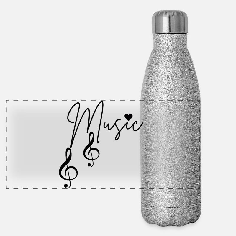 Notes de musique Gourde isotherme panoramique pailletée 500 ml