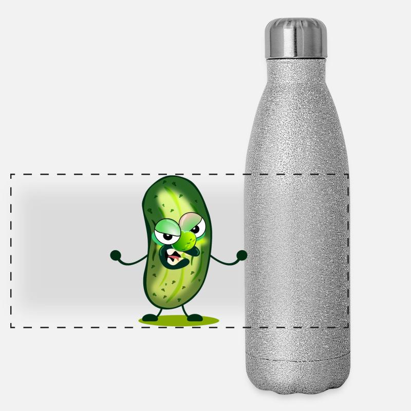 Dessin animé de cornichons Gourde isotherme panoramique pailletée 500 ml