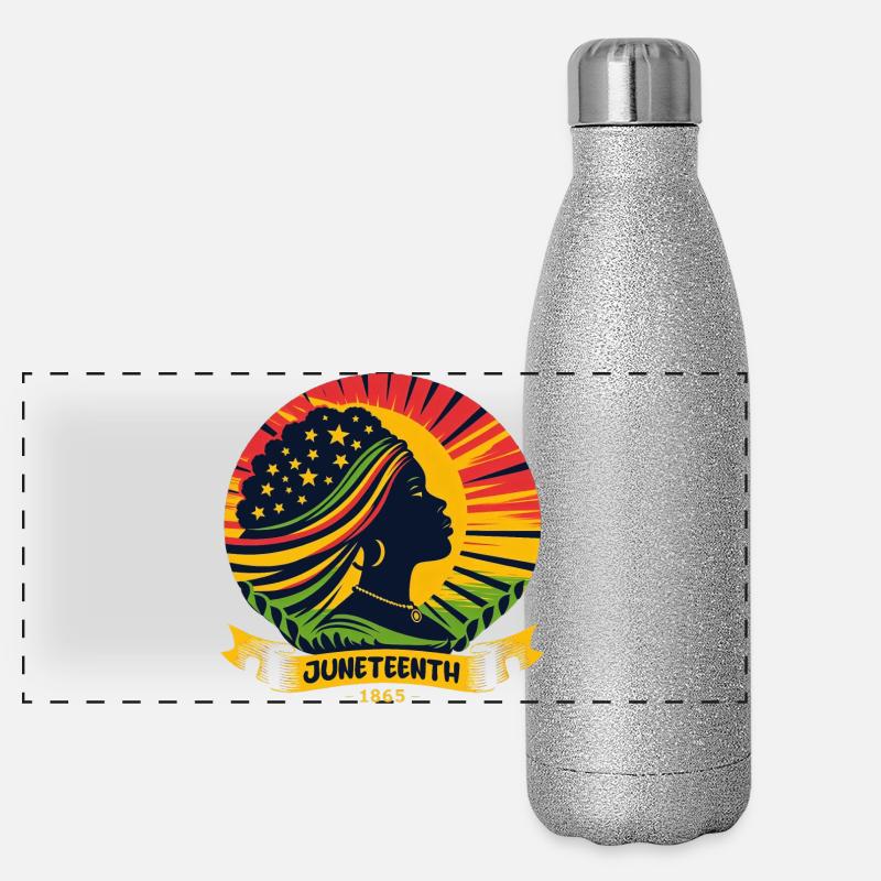 Juneteenth feiern: Freiheit, Erbe, Einheit Panorama Glitzer Isolierflasche 500 ml
