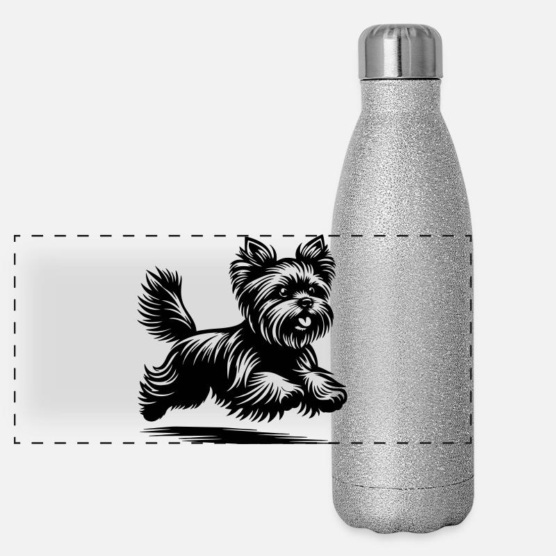 Yorkshire Terrier Gourde isotherme panoramique pailletée 500 ml
