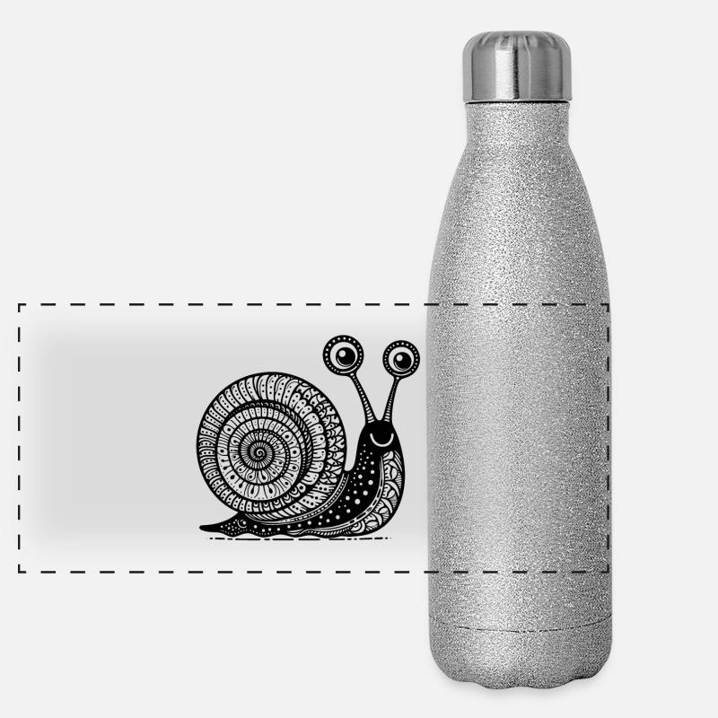 Snail's Pace: Langsame und stetige Zen-Kunst Panorama Glitzer Isolierflasche 500 ml