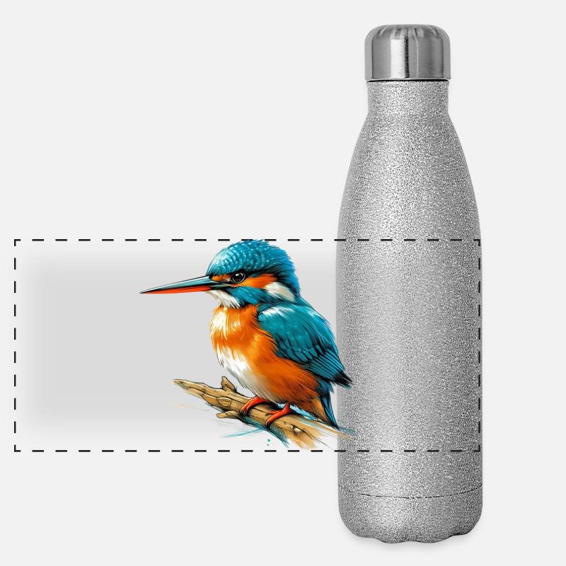 Eisvogel Panorama Glitzer Isolierflasche 500 ml