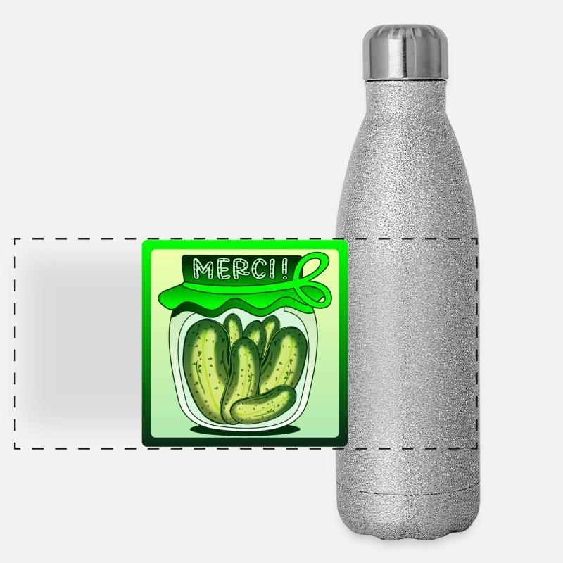 DANKE GURKENGURKEN Panorama Glitzer Isolierflasche 500 ml
