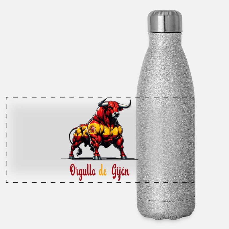 Le design du drapeau de Pride Gijón Gourde isotherme panoramique pailletée 500 ml