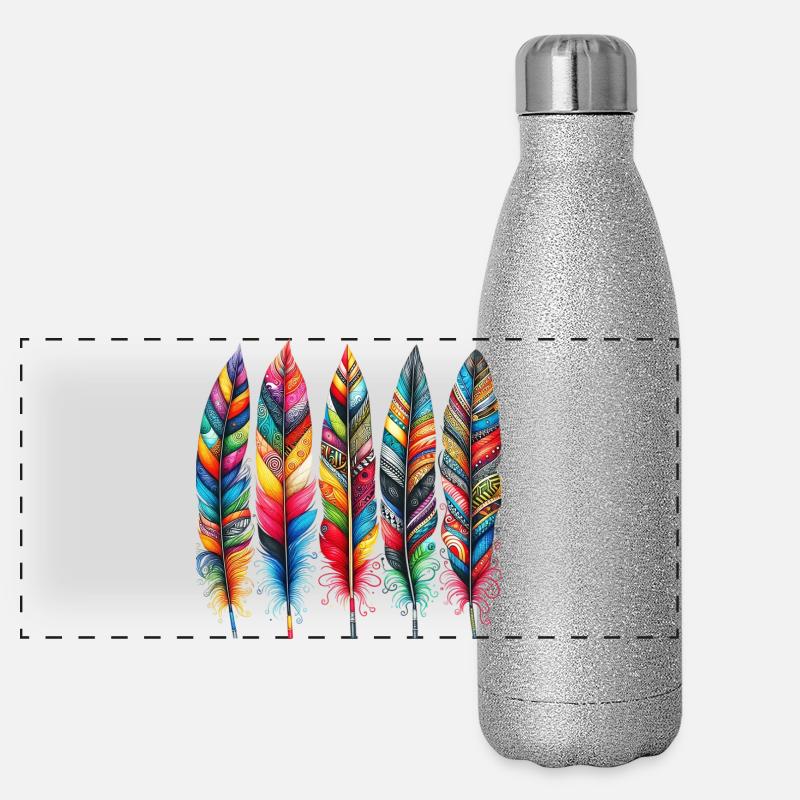 Feathers Panoramic Glitter Thermal Bottle 500 ml