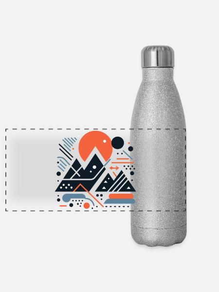 Gebirge - Panorama Glitzer Isolierflasche 500 ml - Silber Glitzer