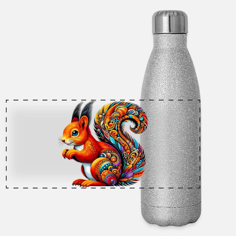 Eichhörnchen Panorama Glitzer Isolierflasche 500 ml