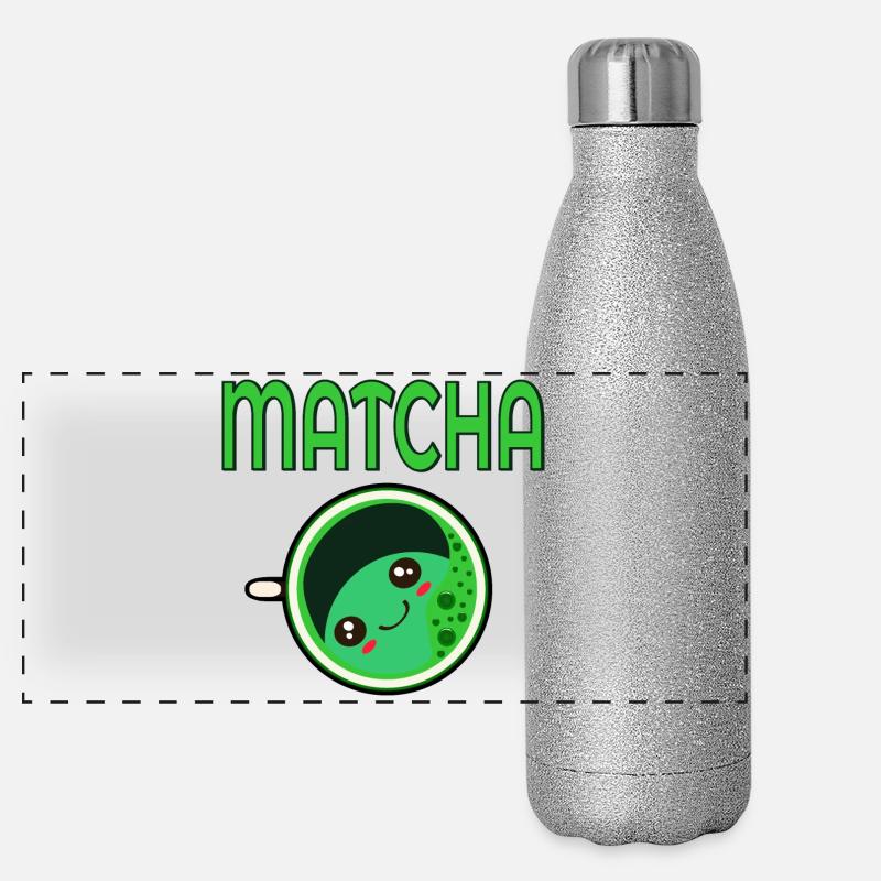 THÉ VERT MATCHA KAWAII Gourde isotherme panoramique pailletée 500 ml
