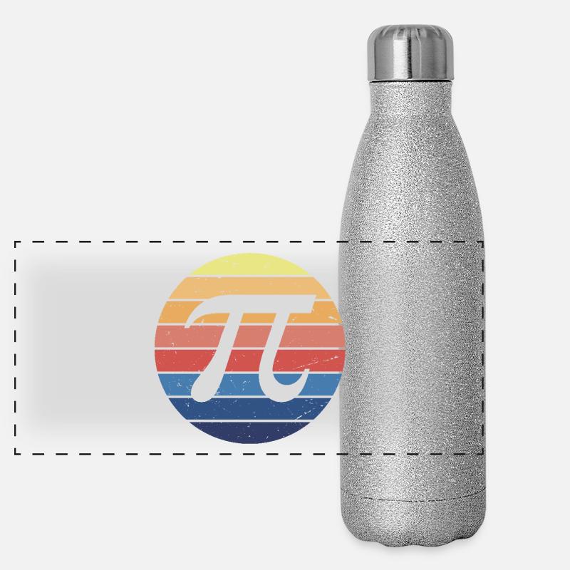 Mathe Pi Retro Panorama Glitzer Isolierflasche 500 ml