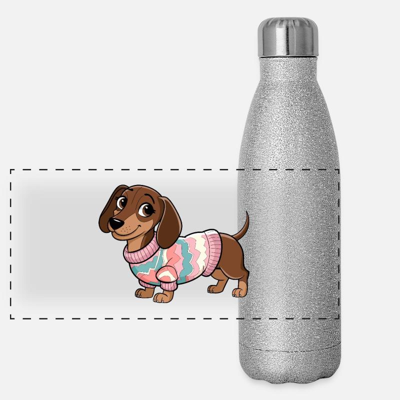 Kuscheliger Pullover Dackel Panorama Glitzer Isolierflasche 500 ml