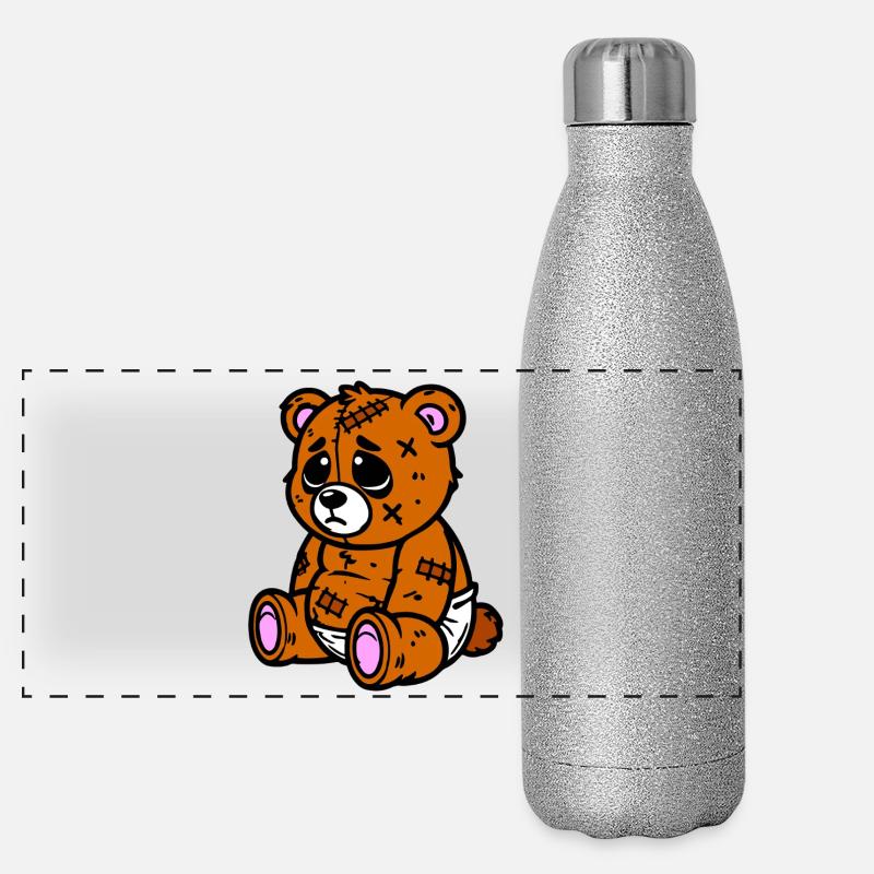 Petit ours triste Gourde isotherme panoramique pailletée 500 ml