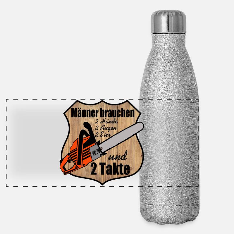 Tronçonneuse , Bois de chauffage , Old School , 2 temps (25) Gourde isotherme panoramique pailletée 500 ml