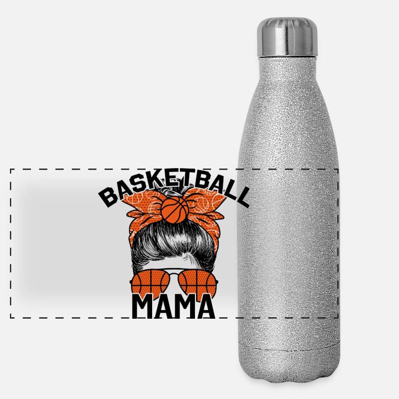 Basketball Mom - Panoramic Glitter Thermal Bottle 500 ml - silver glitter