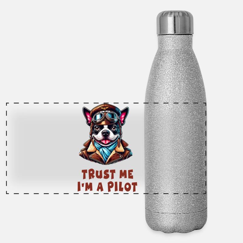 Trust Me, I'm a Pilot Panorama Glitzer Isolierflasche 500 ml
