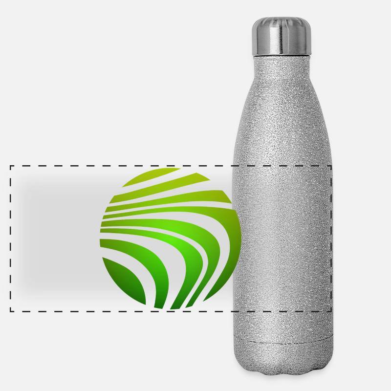Psychedelic Pattern Green Gradient Panoramic Glitter Thermal Bottle 500 ml
