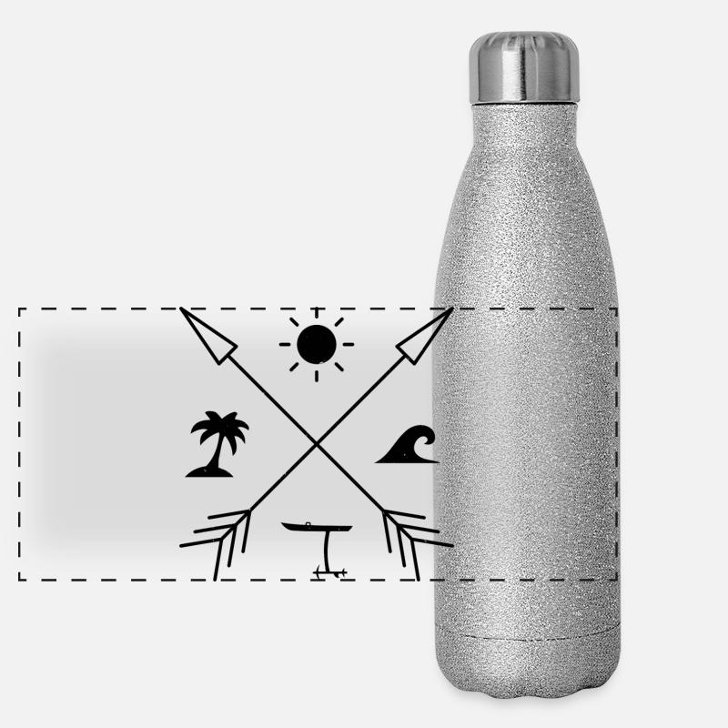 Wing Foiling Surfing Panoramic Glitter Thermal Bottle 500 ml