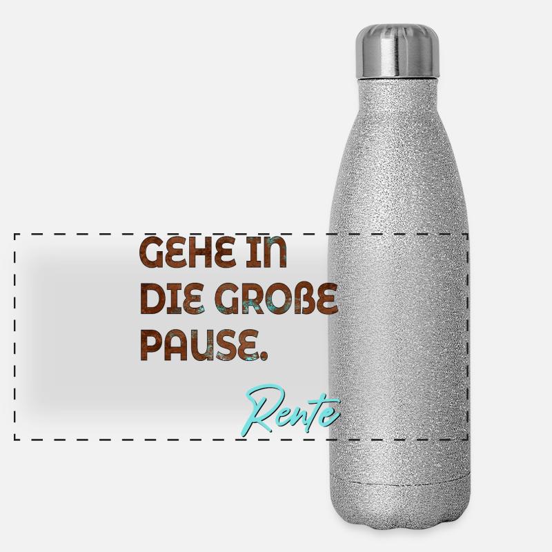 RUHESTAND RENTE ABSCHIED PAUSE Panorama Glitzer Isolierflasche 500 ml