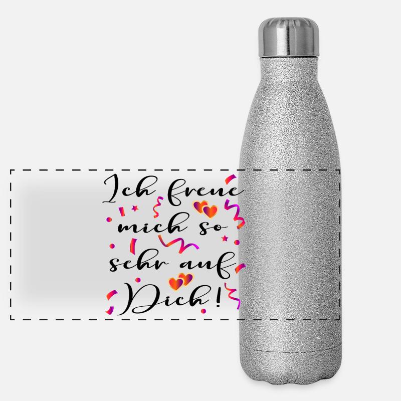 VORFREUDE BEZIEHUNG PARTNERSCHAFT Panorama Glitzer Isolierflasche 500 ml