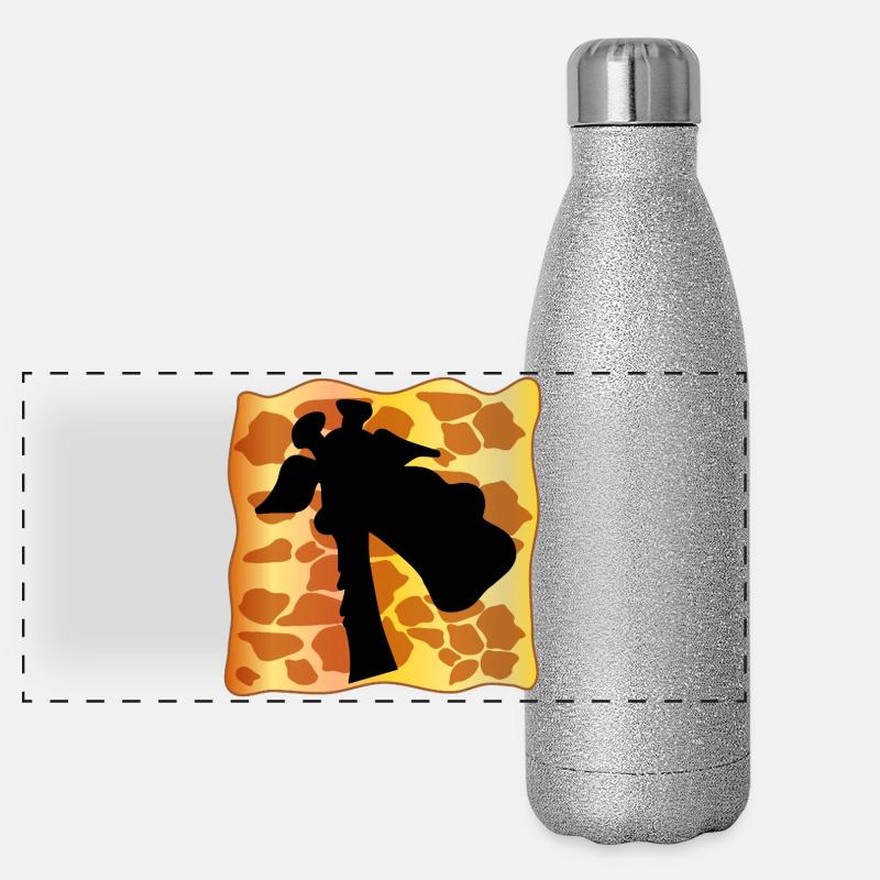 GIRAFFE RAFF PATTERN Panoramic Glitter Thermal Bottle 500 ml