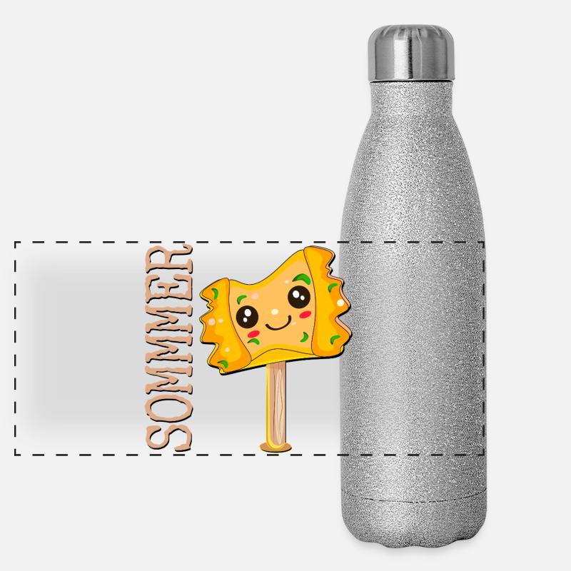 SOMMER EISCREME MAULTASCHEN Panorama Glitzer Isolierflasche 500 ml