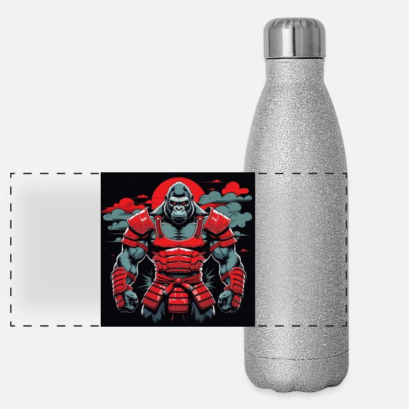 Primal Ronin – Der Samurai-Gorilla Panorama Glitzer Isolierflasche 500 ml