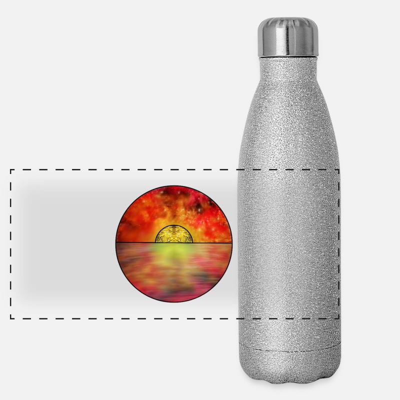 Cosmic Sunset Scene Panoramic Glitter Thermal Bottle 500 ml