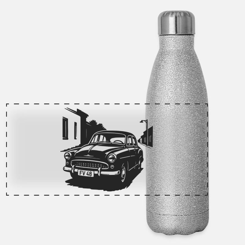 Der Charme der Straßenklassiker Panorama Glitzer Isolierflasche 500 ml